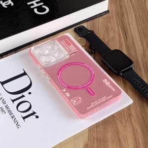 قاب SO COOL طرح مگ سیف هولوگرامی UV محافظ لنز شفاف مناسب Xiaomi Note 13 4G - صورتی