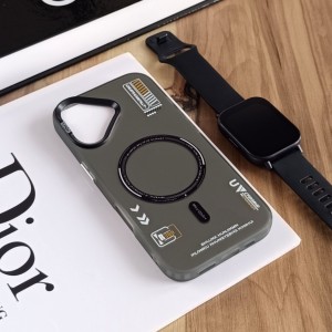 قاب SO COOL طرح مگ سیف هولوگرامی UV محافظ لنز شفاف مناسب Apple Iphone 16 - مشکی