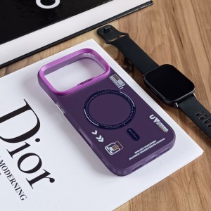 قاب SO COOL طرح مگ سیف هولوگرامی UV محافظ لنز شفاف مناسب Apple Iphone 17 Pro - بنفش