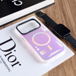 قاب SO COOL طرح مگ سیف هولوگرامی UV محافظ لنز شفاف مناسب Apple Iphone 17 Pro- هفت رنگ