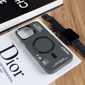 قاب SO COOL طرح مگ سیف هولوگرامی UV محافظ لنز شفاف مناسب Apple Iphone 16 Pro Max- مشکی