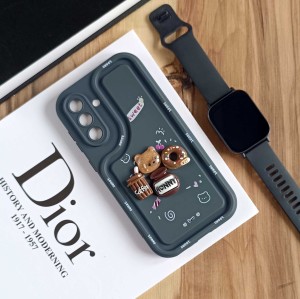 قاب عروسکی سه بعدی مناسب Samsung Galaxy A56 - خاکستری تیره