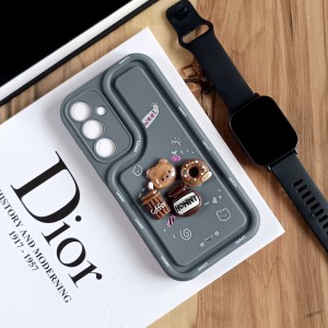 قاب عروسکی سه بعدی مناسب Samsung Galaxy A55 - خاکستری روشن