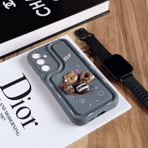 قاب عروسکی سه بعدی مناسب Samsung Galaxy A55 - خاکستری تیره