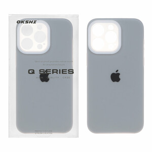 قاب Q Series سیلیکونی پاستیلی Apple iPhone 15 Pro Max - خاکستری (پک دار)