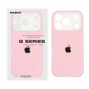 قاب Q Series سیلیکونی پاستیلی Apple iPhone 17 Pro - صورتی روشن (پک دار)