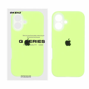 قاب Q Series سیلیکونی پاستیلی Apple iPhone 16 - سبز فسفری (پک دار)