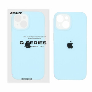 قاب Q Series سیلیکونی پاستیلی Apple iPhone 15 - آبی (پک دار)