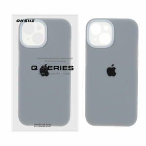 قاب Q Series سیلیکونی پاستیلی Apple iPhone 15 - خاکستری (پک دار)