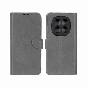 کیف چرمی موبایل مگنتی محافظ لنزدار KRF مدل Xiaomi Redmi Note 15 Pro 4G - طوسی