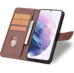 کیف چرمی موبایل مگنتی محافظ لنزدار KRF مدل Xiaomi Redmi Note 15 - سرمه ای