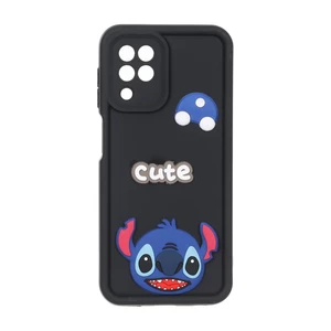 قاب Solid Case عروسک برجسته محافظ لنزدار Samsung Galaxy A22 4G / M32 4G / F22 - مشکی