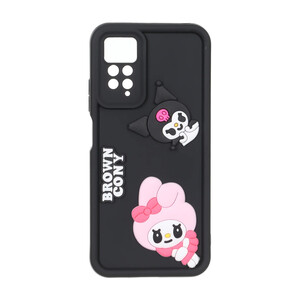 قاب Solid Case عروسک برجسته محافظ لنزدار Xiaomi Redmi Note 12 Pro 4G / Redmi Note 11 Pro - مشکی کد 2