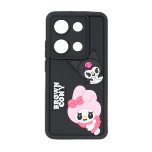 قاب Solid Case عروسک برجسته محافظ لنزدار Xiaomi Redmi Note 14S / Note 13 Pro 4G / Poco M6 Pro 4G - مشکی کد 2