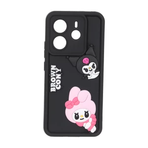 قاب Solid Case عروسک برجسته محافظ لنزدار Xiaomi Redmi Note 14 4G - مشکی کد 2