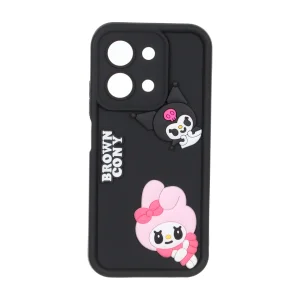 قاب Solid Case عروسک برجسته محافظ لنزدار Xiaomi Redmi 15C / Poco C85 - مشکی کد 2