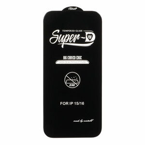 محافظ صفحه نمایش شیشه ای Apple iPhone 16 - Full Cover Super D Mietubl - ESD - مشکی (بدون پک) - NTC ORG