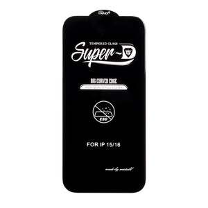 محافظ صفحه نمایش شیشه ای Apple iPhone 16 / iPhone 15 / iPhone 14 Pro - Full Cover Super D Mietubl - ESD - مشکی (بدون پک) - NTC ORG