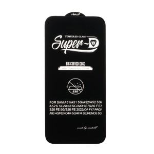 محافظ صفحه نمایش شیشه ای Samsung Galaxy A51 / A52 / A53 / M31s / S20 fe - Full Cover Super D Mietubl - ESD - مشکی (بدون پک) - NTC ORG