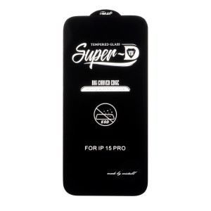 محافظ صفحه نمایش شیشه ای Apple iPhone 15 Pro - Full Cover Super D Mietubl - ESD - مشکی (بدون پک) - NTC ORG