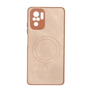 قاب پارچه ای طرح مگ سیف محافظ لنزدار Xiaomi Redmi Note 10 4G / Redmi Note 10S / Poco M5S - عسلی