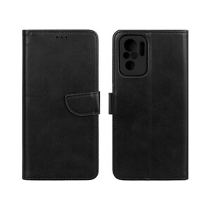 کیف چرمی موبایل مگنتی محافظ لنزدار Xiaomi Redmi Note 10 4G / Redmi Note 10S / Poco M5S - مشکی