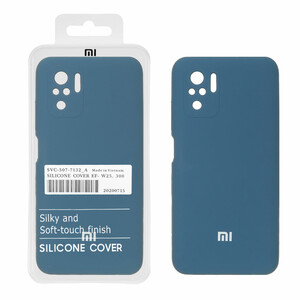 قاب سیلیکونی پاک کنی اورجینال درجه یک Xiaomi Redmi Note 10 4G / Redmi Note 10S / Poco M5S - آبی تیره (پک دار)