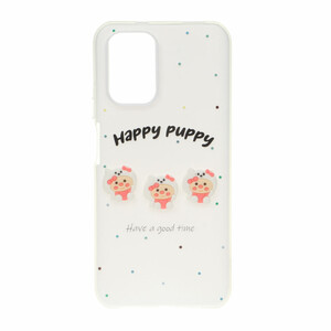 قاب Puppy دو لایه عروسک برجسته Xiaomi Redmi Note 10 4G / Redmi Note 10S / Poco M5S - سفید