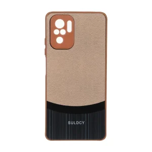 قاب Suldcy دو رنگ محافظ لنزدار Xiaomi Redmi Note 10 4G / Redmi Note 10S / Poco M5S - عسلی