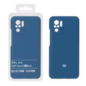 قاب سیلیکونی پاک کنی اورجینال درجه یک Xiaomi Redmi Note 10 4G / Redmi Note 10S / Poco M5S - آبی کاربنی (پک دار)