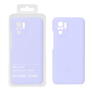 قاب سیلیکونی پاک کنی اورجینال درجه یک Xiaomi Redmi Note 10 4G / Redmi Note 10S / Poco M5S - یاسی (پک دار)