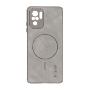 قاب Xlevel جیر طرح مگ سیف محافظ لنزدار Xiaomi Redmi Note 10 4G / Redmi Note 10S / Poco M5S - طوسی