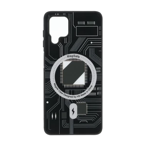قاب تکنولوژی مات طرح مگ سیف Samsung Galaxy A12 / M12 / F12 - مشکی