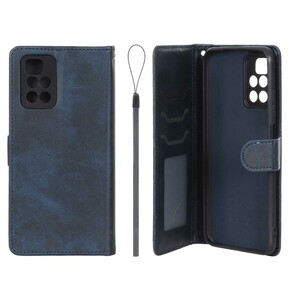 کیف موبایل مگنتی درجه یک داخل خز MNC Plus مدل Xiaomi Redmi 10 / Redmi 10 Prime - سرمه ای