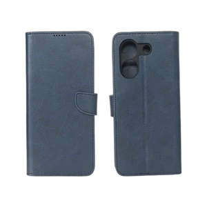 کیف چرمی موبایل مگنتی محافظ لنزدار Xiaomi Poco M7 Pro 5G - سرمه ای