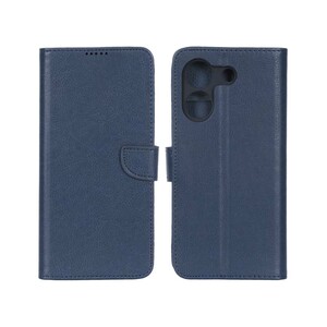 کیف چرمی موبایل مگنتی محافظ لنزدار KRF مدل Xiaomi Poco M7 Pro 5G - سرمه ای