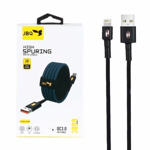 کابل شارژ 3 متری فست آیفون JBQ مدل CA-111 - مشکی (گارانتی یکساله رصاصی)
