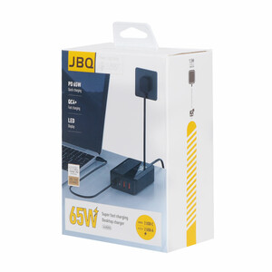 شارژر دیواری 65W فست و PD چهار پورت JBQ مدل A4808Q - مشکی (گارانتی یکساله رصاصی)