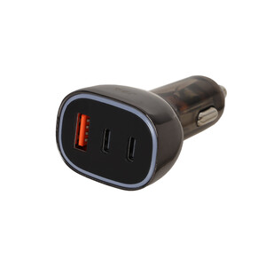 شارژر فندکی PD و فست سه پورت JBQ مدل Road Rider C314942 100W به همراه کابل شارژ Type-C To Type-C - مشکی (گارانتی یکساله رصاصی)