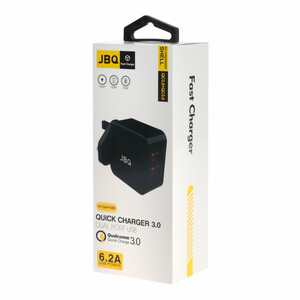 شارژر دیواری فست دو پورت JBQ مدل HC-12F2 30W همراه با کابل Type-C - مشکی (گارانتی یکساله رصاصی)