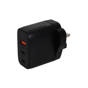 شارژر دیواری فست و PD سه پورت JBQ مدل WC-607B 65W - مشکی (گارانتی یکساله رصاصی)