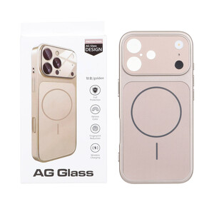 قاب اورجینال AG Glass محافظ لنز برجسته شیشه ای Magsafe مدل Apple iPhone 17 - رزگلد