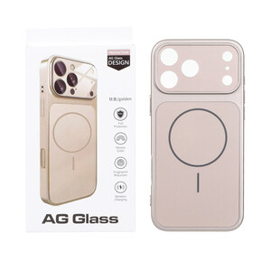قاب اورجینال AG Glass محافظ لنز برجسته شیشه ای Magsafe مدل Apple iPhone 17 Pro Max - رزگلد