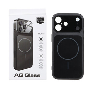 قاب اورجینال AG Glass محافظ لنز برجسته شیشه ای Magsafe مدل Apple iPhone 17 - مشکی