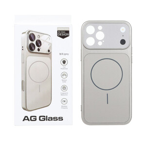 قاب اورجینال AG Glass محافظ لنز برجسته شیشه ای Magsafe مدل Apple iPhone 13 Pro - خاکستری