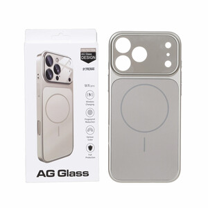 قاب اورجینال AG Glass محافظ لنز برجسته شیشه ای Magsafe مدل Apple iPhone 17 Pro Max - خاکستری