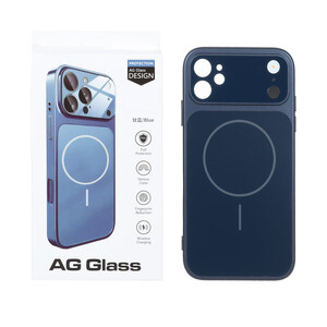 قاب اورجینال AG Glass محافظ لنز برجسته شیشه ای Magsafe مدل Apple iPhone 11 - سرمه ای