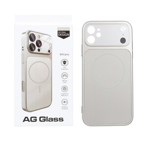 قاب اورجینال AG Glass محافظ لنز برجسته شیشه ای Magsafe مدل Apple iPhone 11 - خاکستری