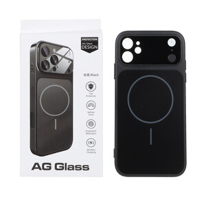 قاب اورجینال AG Glass محافظ لنز برجسته شیشه ای Magsafe مدل Apple iPhone 11 - مشکی
