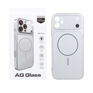 قاب اورجینال AG Glass محافظ لنز برجسته شیشه ای Magsafe مدل Apple iPhone 11 - نقره ای
